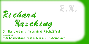 richard masching business card